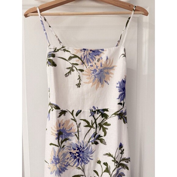 Reformation White Floral Maxi Dress with Blue and Green Print - Picture 11 of 16
